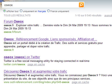 Oseox sur Bing