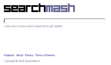Searchmash - interface dépouillée