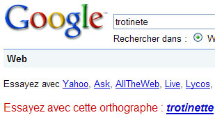 Exemple de suggestion orthographique