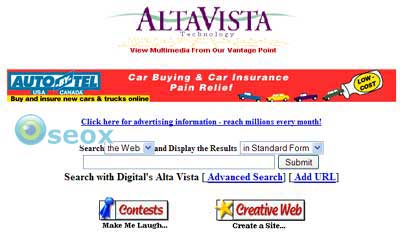 Capture d'écran d'Altavista