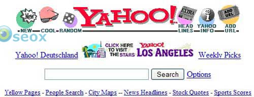 Capture d'écran Yahoo en 1996