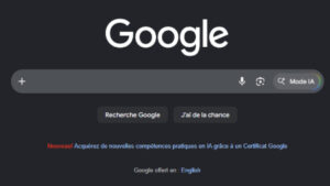 page d'accueil de google à l'étranger