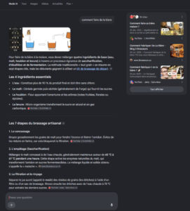 page de résultats de recherche IA mode