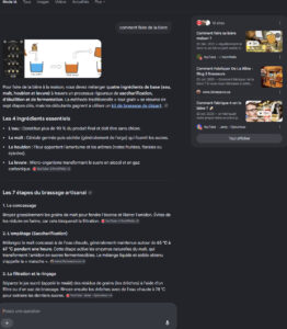 page de résultats de recherche IA mode