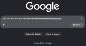 mode IA de google et champ de saisi