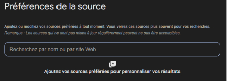 personnalisation de la recherche Google